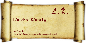 Lászka Károly névjegykártya
