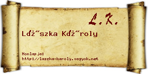 Lászka Károly névjegykártya