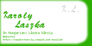 karoly laszka business card